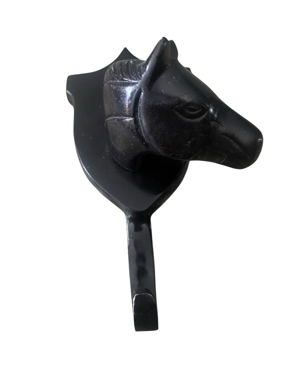 Black Horse Head Wall Hat Towel Hook Sculpture - Decorative Home Wall Decor